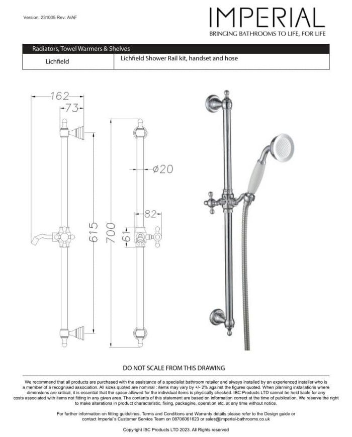 Kit douche encastré Imperial | Lichfield Rétro Chromé