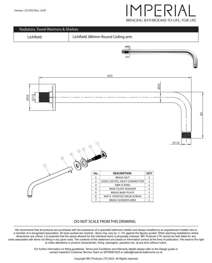 Pomme de douche Lichfield Imperial