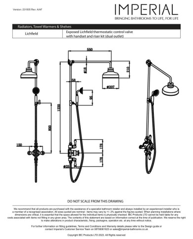 Kit de douche Lichfield Imperial