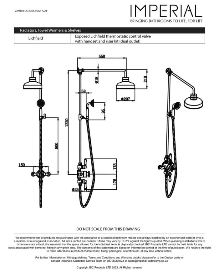 Kit de douche 200 - Lichfield Imperial