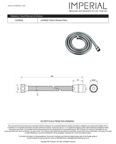 Tuyau de douche Lichfield Imperial Tuyau de douche Lichfield Imperial