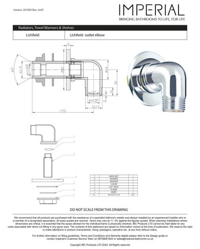 Coude de sortie Lichfield Imperial Coude de sortie Lichfield Imperial