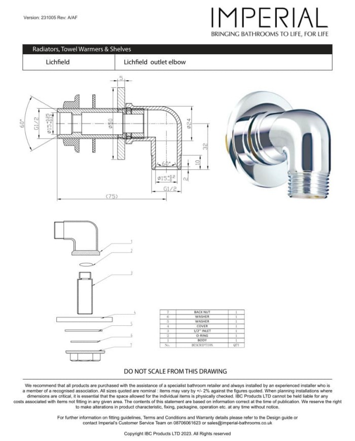 Coude de sortie Lichfield Imperial