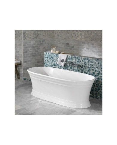Baignoire Worcester Victoria Albert, blanche, forme ovale, pied élégant, intemporelle.