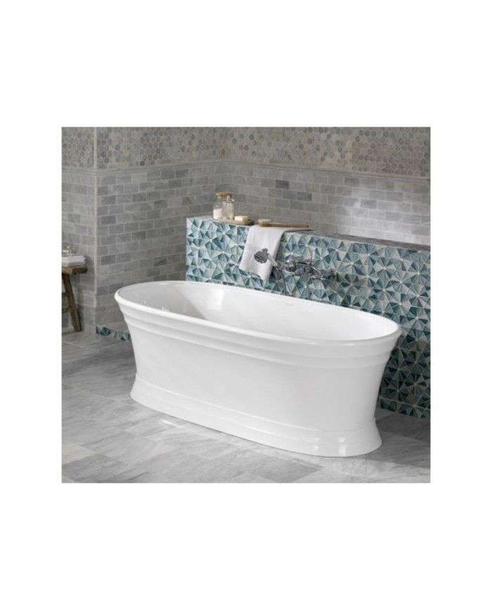 Baignoire Worcester Victoria Albert, blanche, forme ovale, pied élégant, intemporelle.