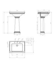 Grand Lavabo 640 mm Astoria deco Imperial