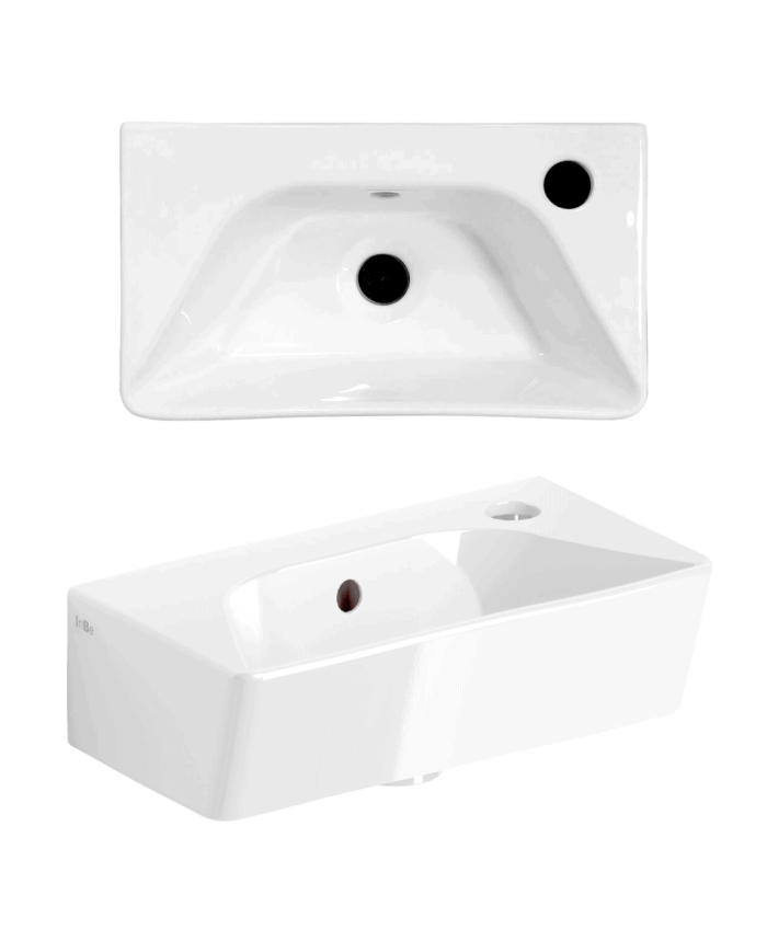lave mains clou inbe | Céramique rectangle 1 trou