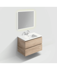 Meuble 80cm 2 tiroirs + miroir LED - InBe - Clou Meuble 80cm 2 tiroirs + miroir LED - InBe - Clou