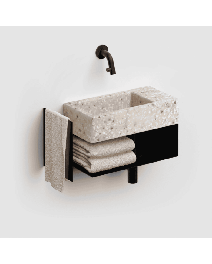 armoire salle de bain clou | Flush 3 noire