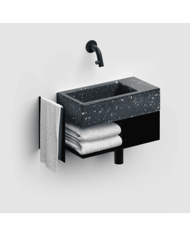 armoire salle de bain clou | Flush 3 noire