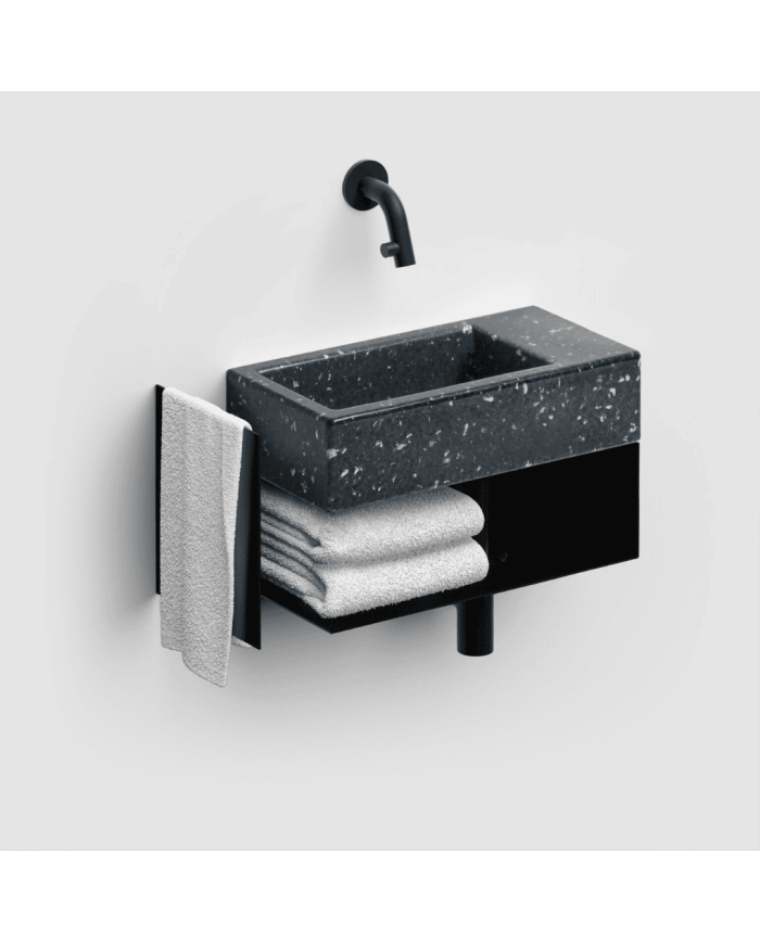 armoire salle de bain clou | Flush 3 noire