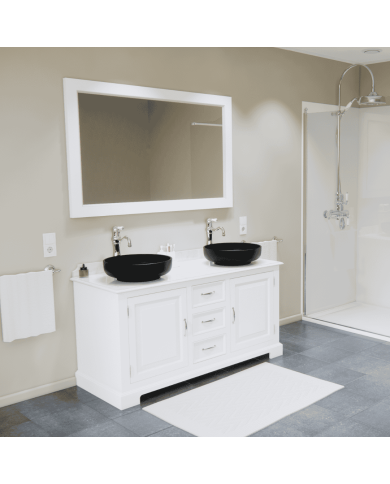Meuble pour lavabo double + miroir Harbury Aqua Prestige