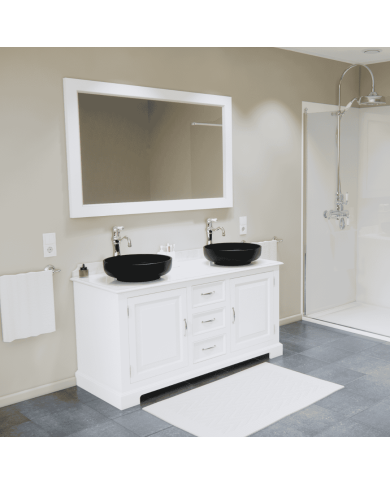Meuble pour lavabo double + miroir Harbury Aqua Prestige