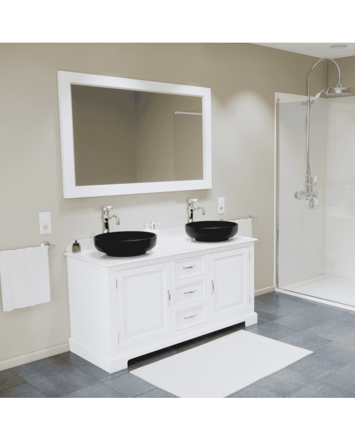 Meuble pour lavabo double + miroir Harbury Aqua Prestige