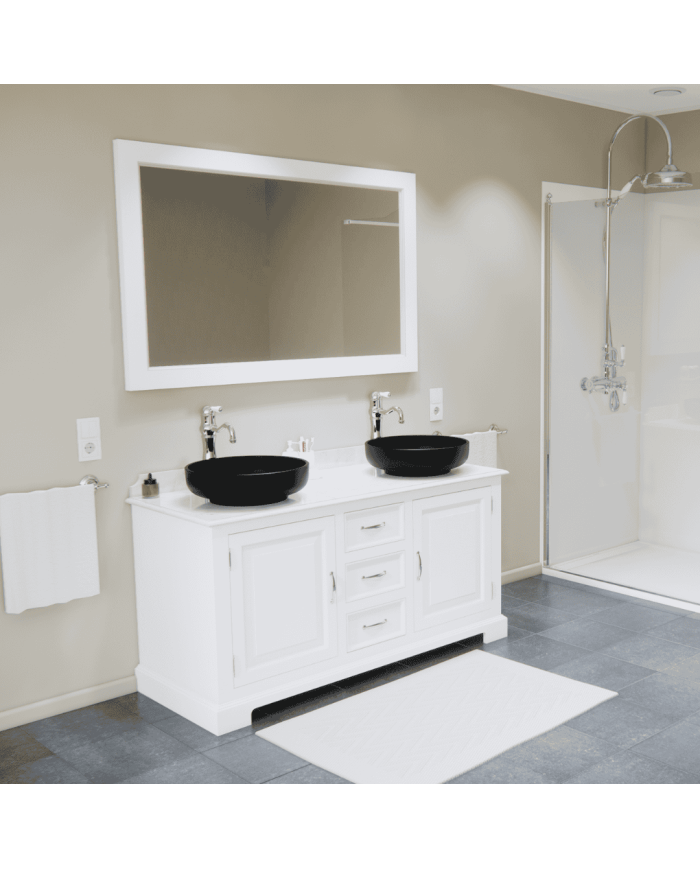 Meuble pour lavabo double + miroir Harbury Aqua Prestige
