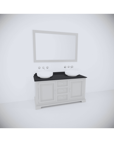 Meuble pour lavabo double + miroir Harbury Aqua Prestige