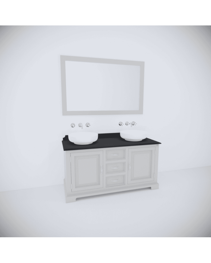 Meuble pour lavabo double + miroir Harbury Aqua Prestige
