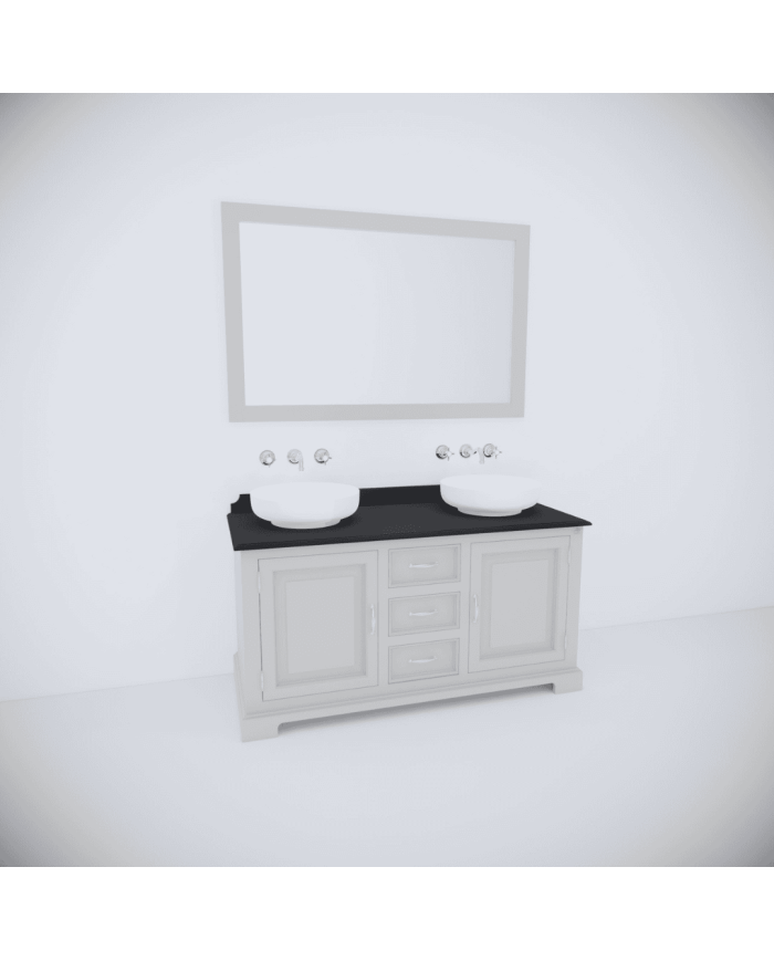 Meuble pour lavabo double + miroir Harbury Aqua Prestige