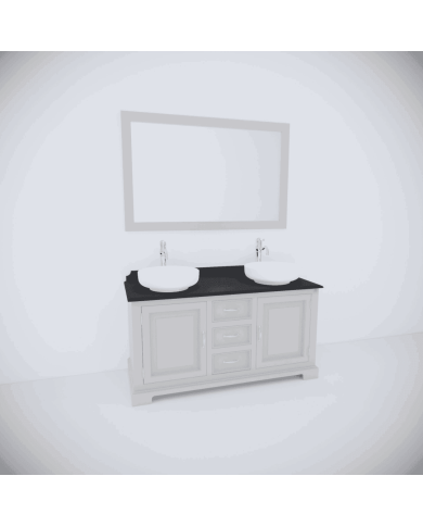 Meuble pour lavabo double + miroir Harbury Aqua Prestige