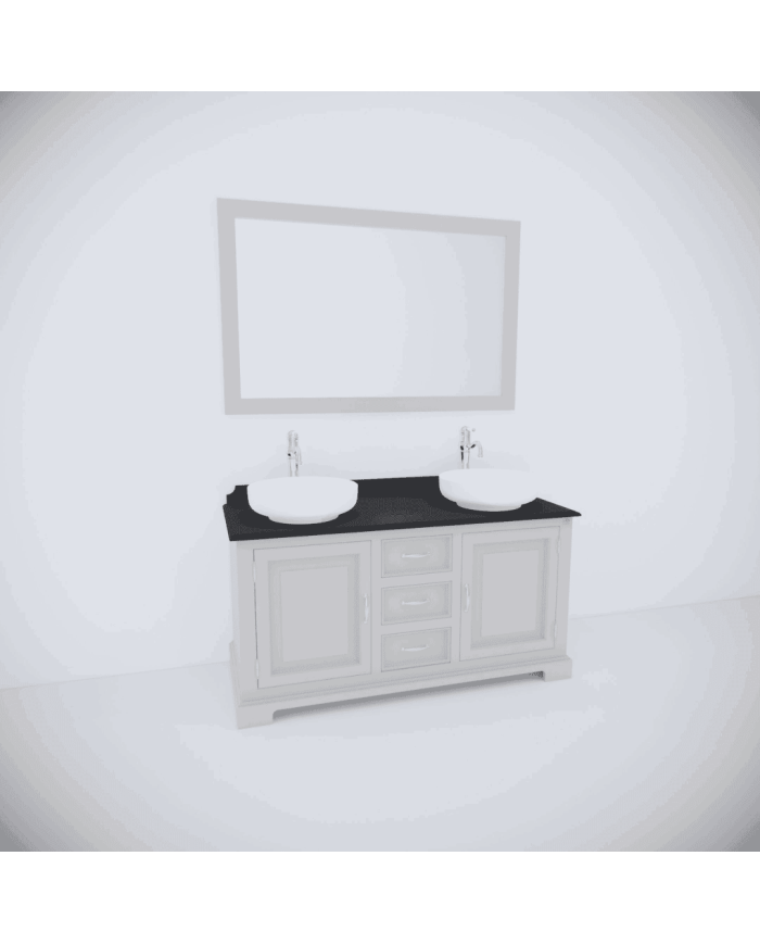 Meuble pour lavabo double + miroir Harbury Aqua Prestige