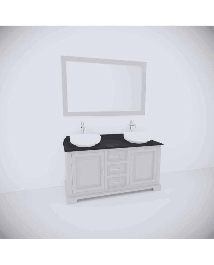 Meuble pour lavabo double + miroir Harbury Aqua Prestige