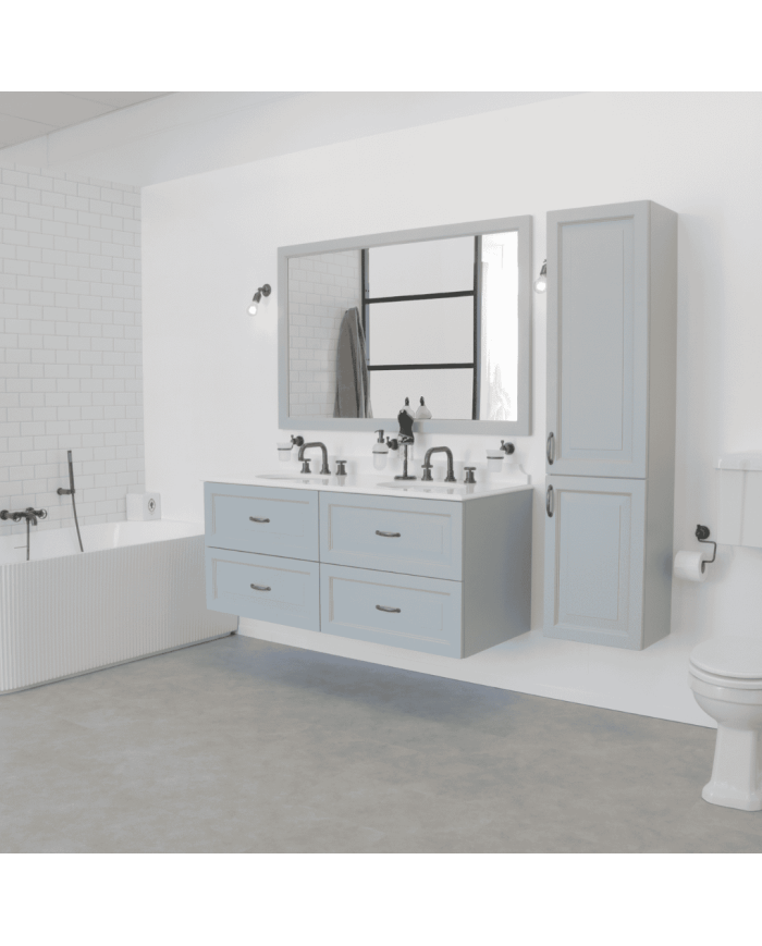 Meuble lavabo 2 vasques L180 et miroir Astoria Aqua Prestige