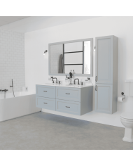 Meuble lavabo 2 vasques L180 et miroir Astoria Aqua Prestige