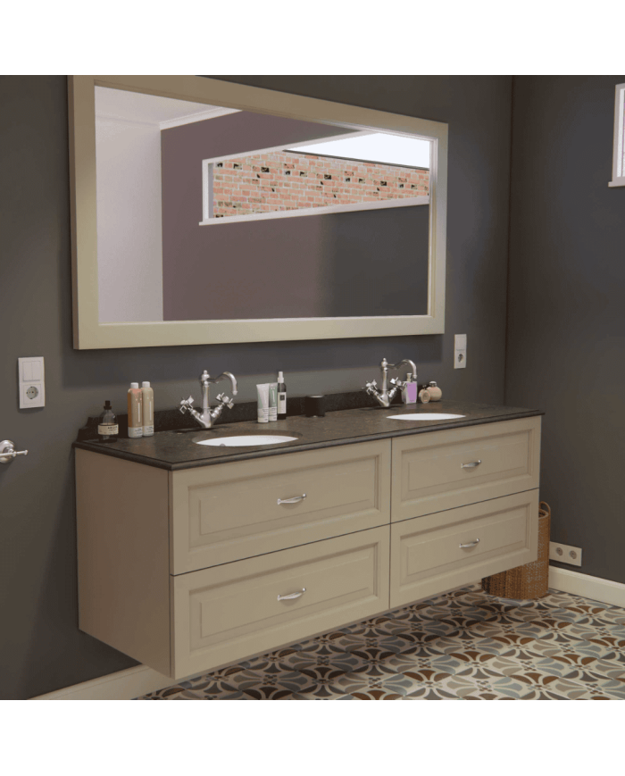 Meuble lavabo 2 vasques et miroir Astoria Aqua Prestige