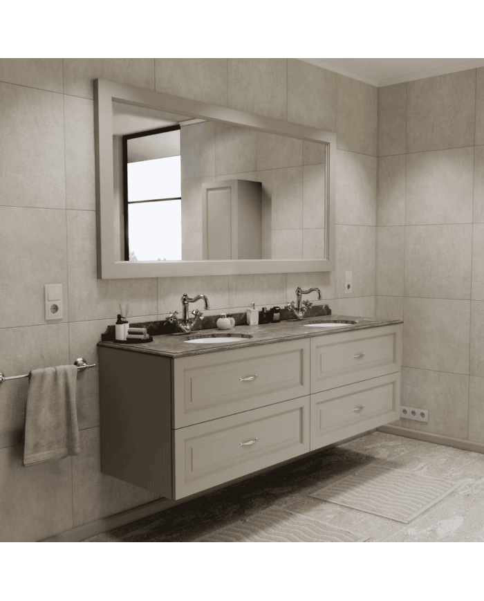 Meuble lavabo 2 vasques et miroir Astoria Aqua Prestige