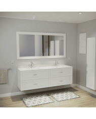 Meuble lavabo 2 vasques et miroir Astoria Aqua Prestige