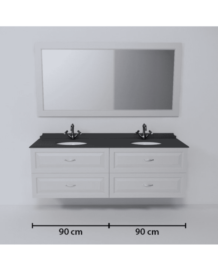 Meuble lavabo 2 vasques et miroir Astoria Aqua Prestige