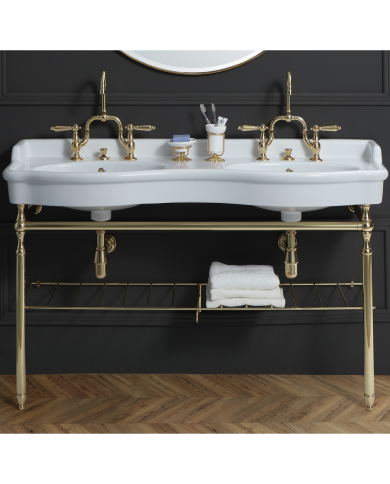 Lavabo double vasque - Bleu Provence 800