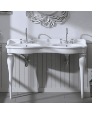 lavabo double vasque Bleu Provence | Céramique rétro 140 cm