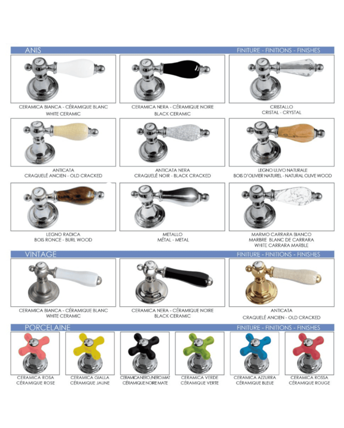 mitigeur monotrou bleu provence | 16 finitions laiton