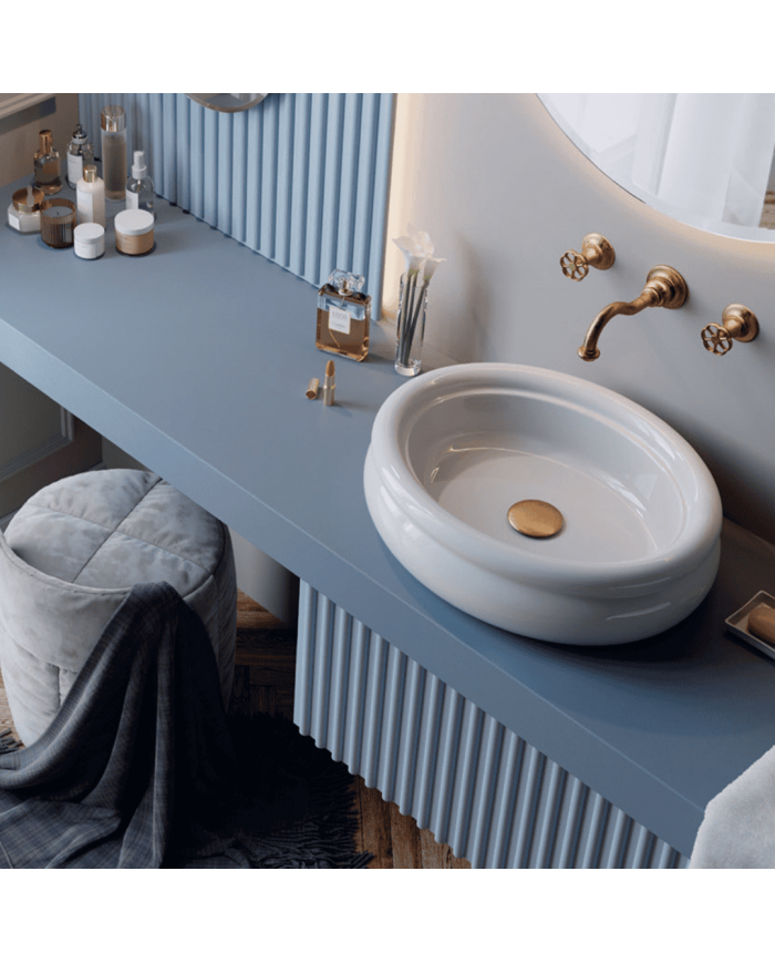 lavabo sur plan bleu provence | Romantica 56cm