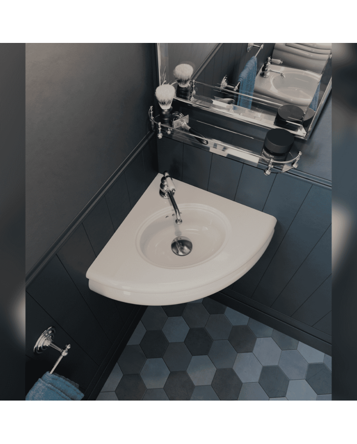 lavabo rétro Bleu Provence | Corner 46cm Romantica