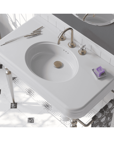 Lavabo 100cm Bleu Provence | Romantica Rétro