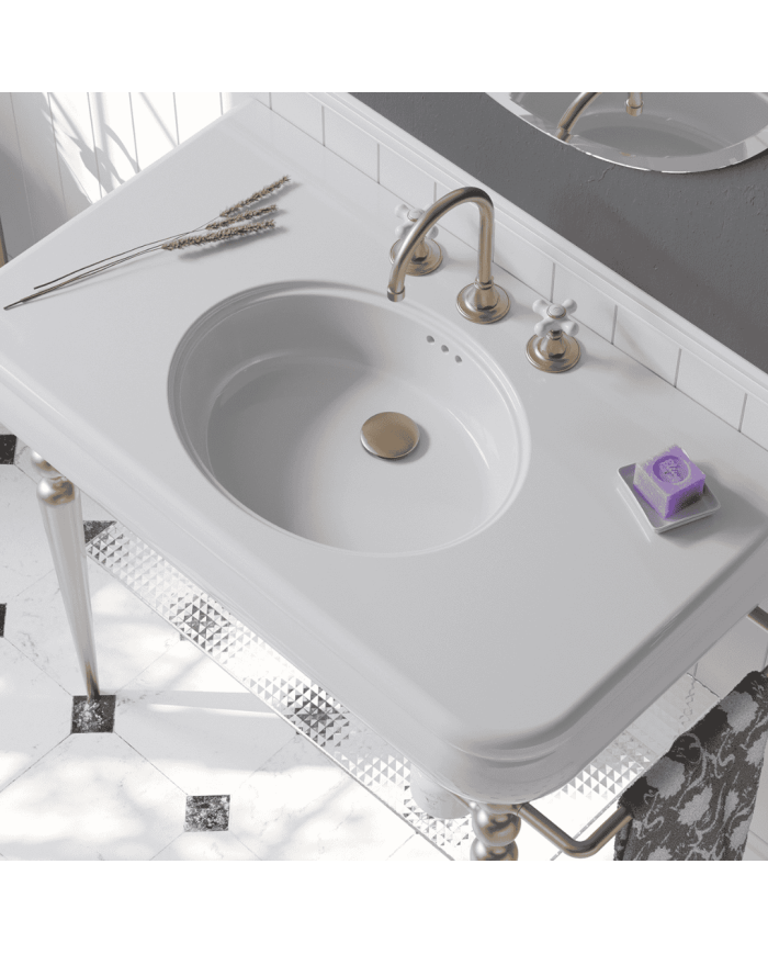 Lavabo 100cm Bleu Provence | Romantica Rétro