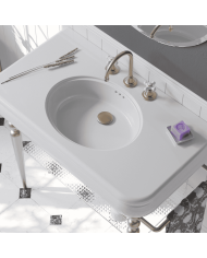 Lavabo 100cm Bleu Provence | Romantica Rétro