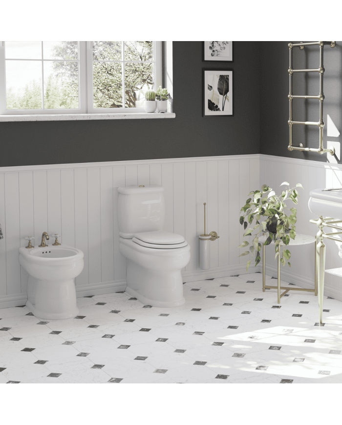 WC monobloc verticale - Romantica - Bleu Provence