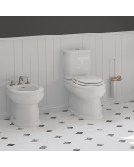 WC monobloc horizontale - Romantica - Bleu Provence