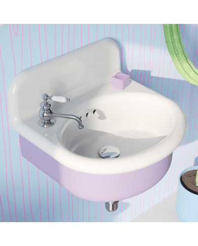 Mélangeur lavabo Bleu Provence | Romantica rétro laiton