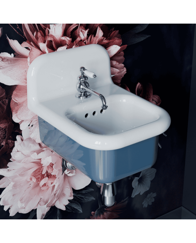 Mélangeur lavabo Bleu Provence | Romantica rétro laiton