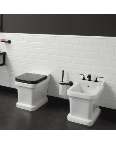 WC sol Bleu Provence | Style rétro industriel