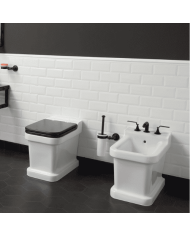 WC sol Bleu Provence | Style rétro industriel