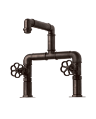 Robinet lavabo Bleu Provence | Style industriel laiton