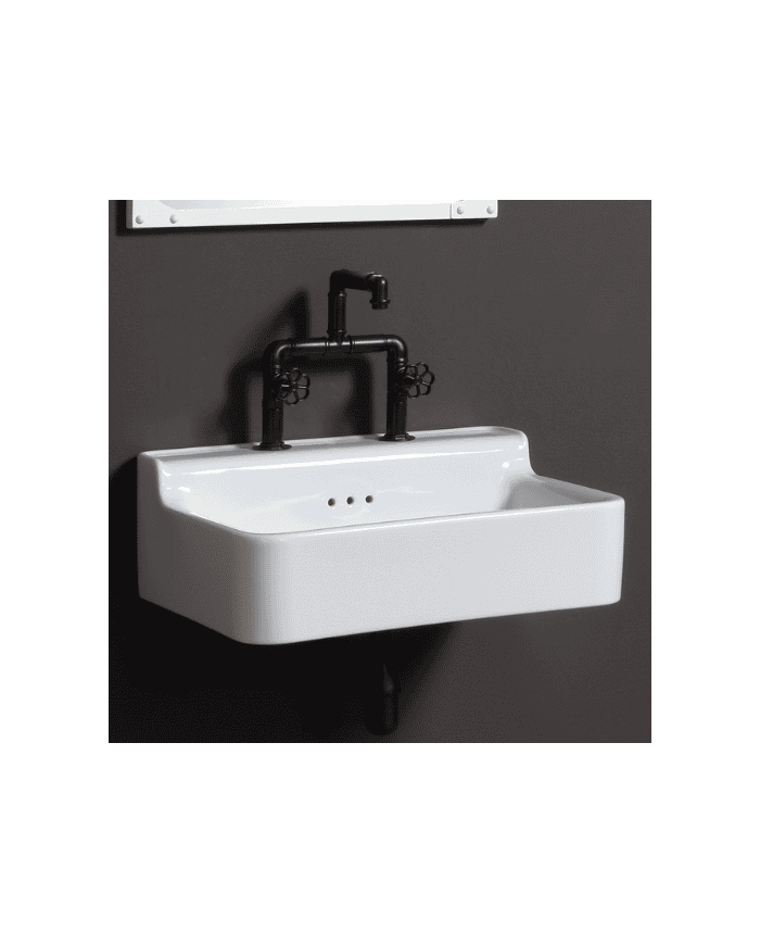 Robinet lavabo Bleu Provence | Style industriel laiton