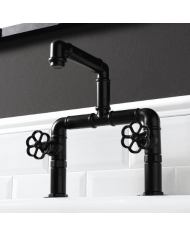 Robinet lavabo Bleu Provence | Style industriel laiton
