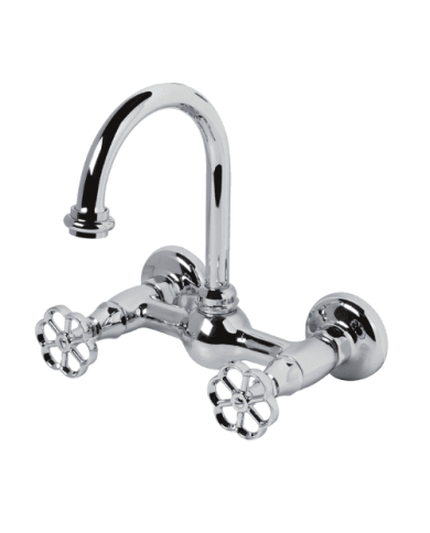 Robinet mélangeur mural - Bleu Provence