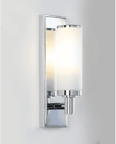 applique murale verona astro | Chrome IP44 Verre Blanc